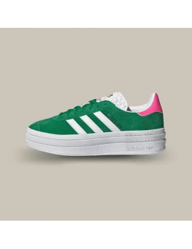 Adidas Gazelle Bold Green Lucid Pink solde