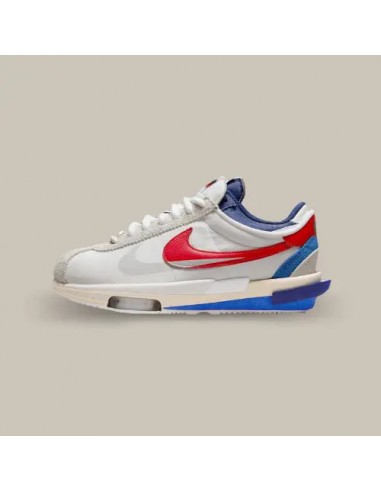 Nike Cortez 4.0 Sacai White University Red Blue solde