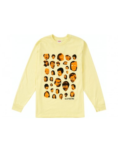 Supreme Faces L/S Tee Pale Yellow livraison gratuite