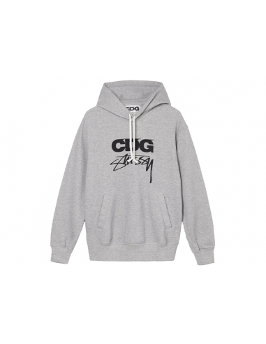 CDG x Stussy Hoodie Heather Grey sur le site 